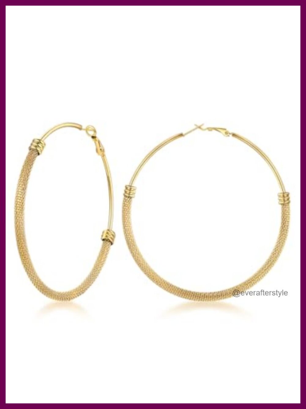 Large Chunky Statement Hoop Earrings for Women, 14k Gold Plated